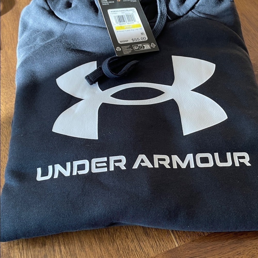 Under Armour Black and White Fleece Hoodie - Picture 4 of 4